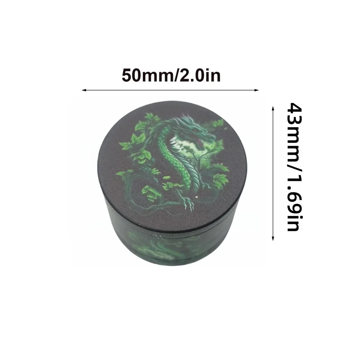 50mm Metal Dragon Herb Grinder 4-layer Spice Mill Salt Pepper Mortar Pestle Grass Raw Tobacco Herb Grinder Smoking Kitchen Tool