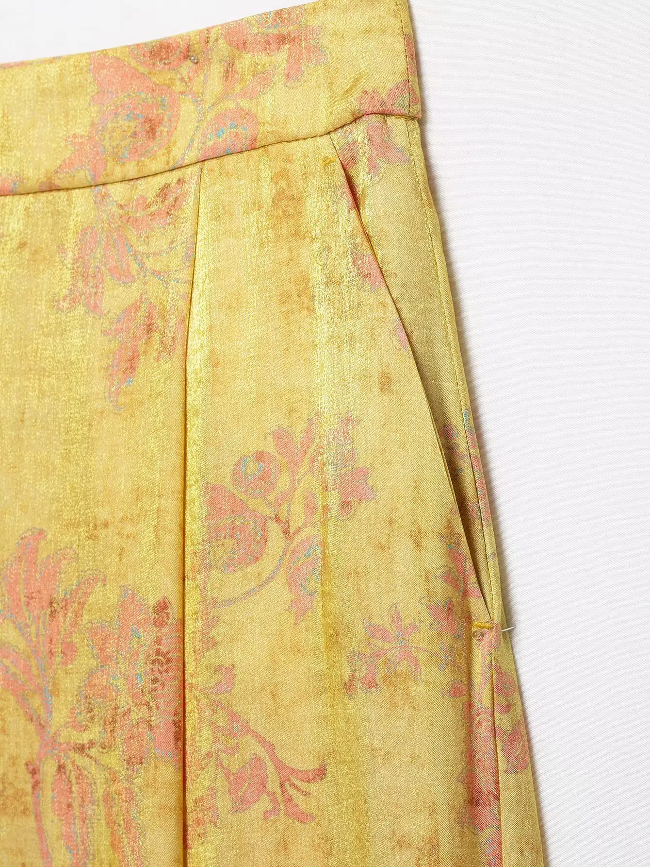 BSAY 2026 Retro-Blumenmuster Damen Neue Chinesische Bluse mit Stehkragen und Froschknopfverschluss mit Passender Plissierter Weitenhose – Detail 21