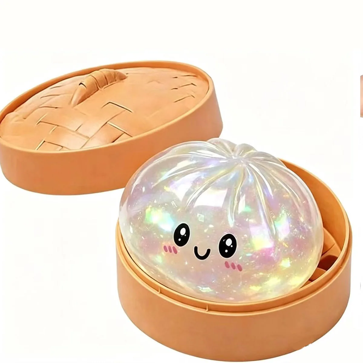 Squishy  Realistic Glitter Dumpling Squeeze gift Soft TPR Transparent Ribbon Stress Ball Decompression Fidget gifts for  Adults