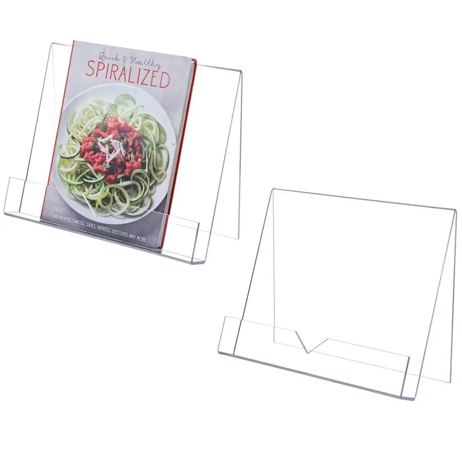 

Современная подставка для кулинарных книг из прозрачного акрила премиум-класса, 4 мм, держатель для рецептов, подставка для журналов, набор из 2 штук