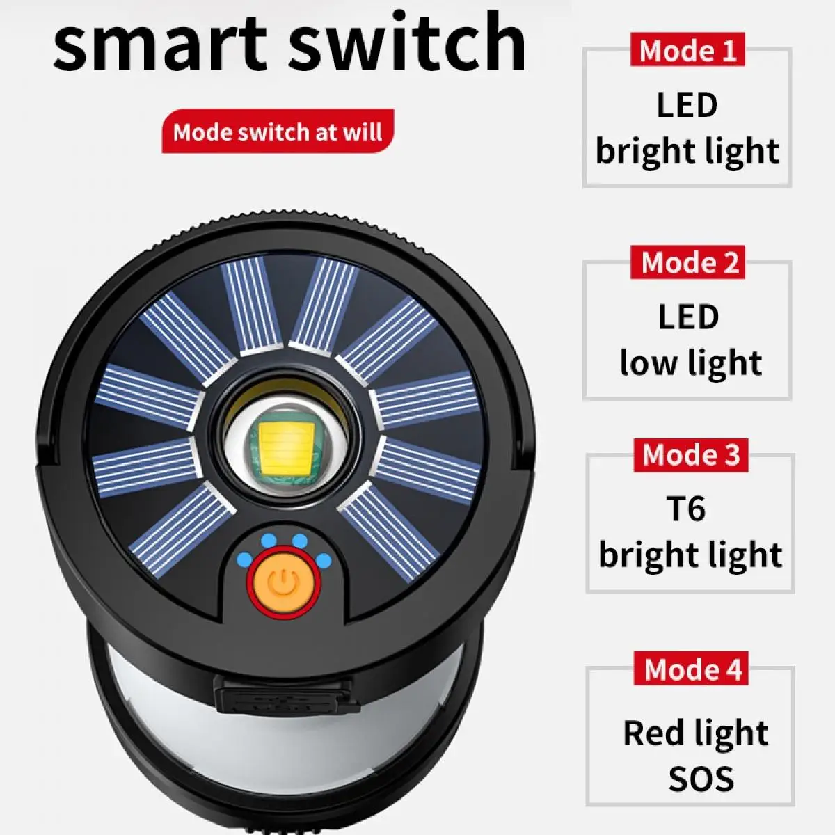 A Portable Solar Camping Light Outdoor Emergency Multifunctional Super Bright Flashlight Tent Protable Rechargeable LED Lamp