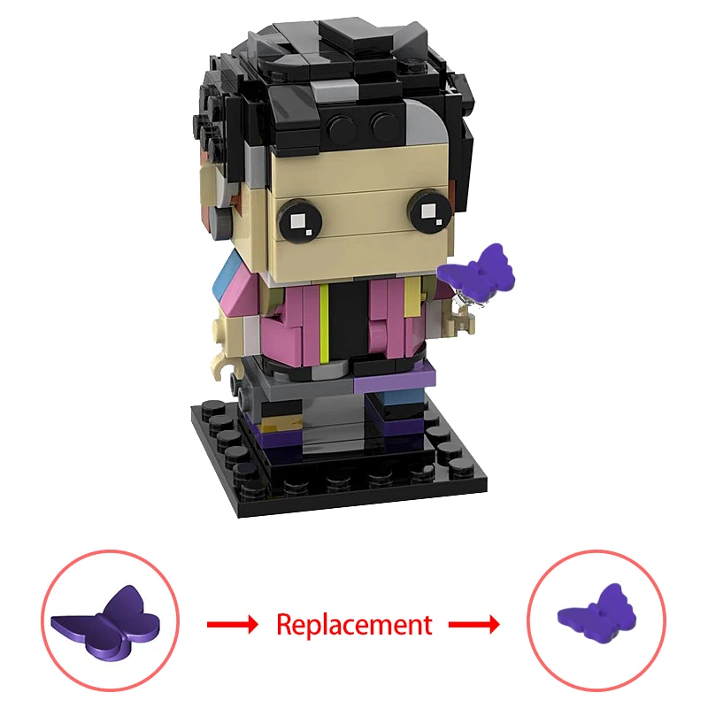 MOC-Valorant Clove Brickheadz Modelo Building Block Set, Boneca Móvel Montado Brinquedo De Tijolo, Lazer Educacional Presente Ornamentos