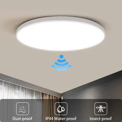 Motion Detector Led Ceiling Light Radar Sensor Ceiling Led Ceiling Waterproof Induction Ceiling Lamp For Bathroom Garage Hallway