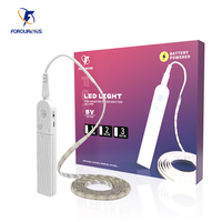 DC5V LED Strip PIR Motion Sensor Induction LED Night Light Dimmable Battery Kitchen Cabinet Under Bed Lamp Tape For Room