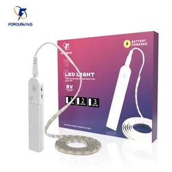DC5V LED Strip PIR Motion Sensor Induction LED Night Light Dimmable Battery Kitchen Cabinet Under Bed Lamp Tape For Room