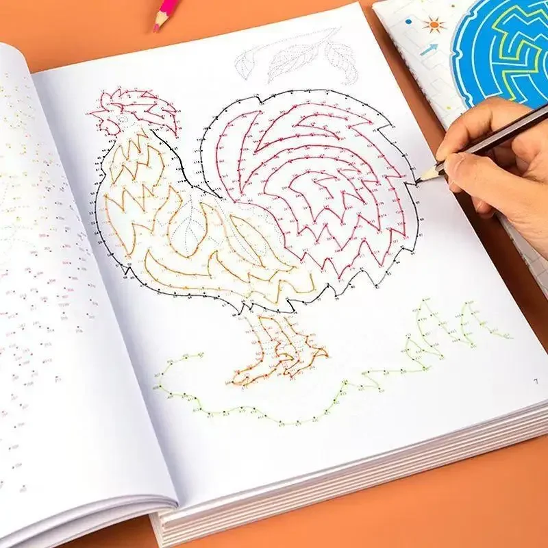 Magic Line Concentration Training Left and Right Brain Development Thinking Training Book Maze Book Digital Connection Drawing