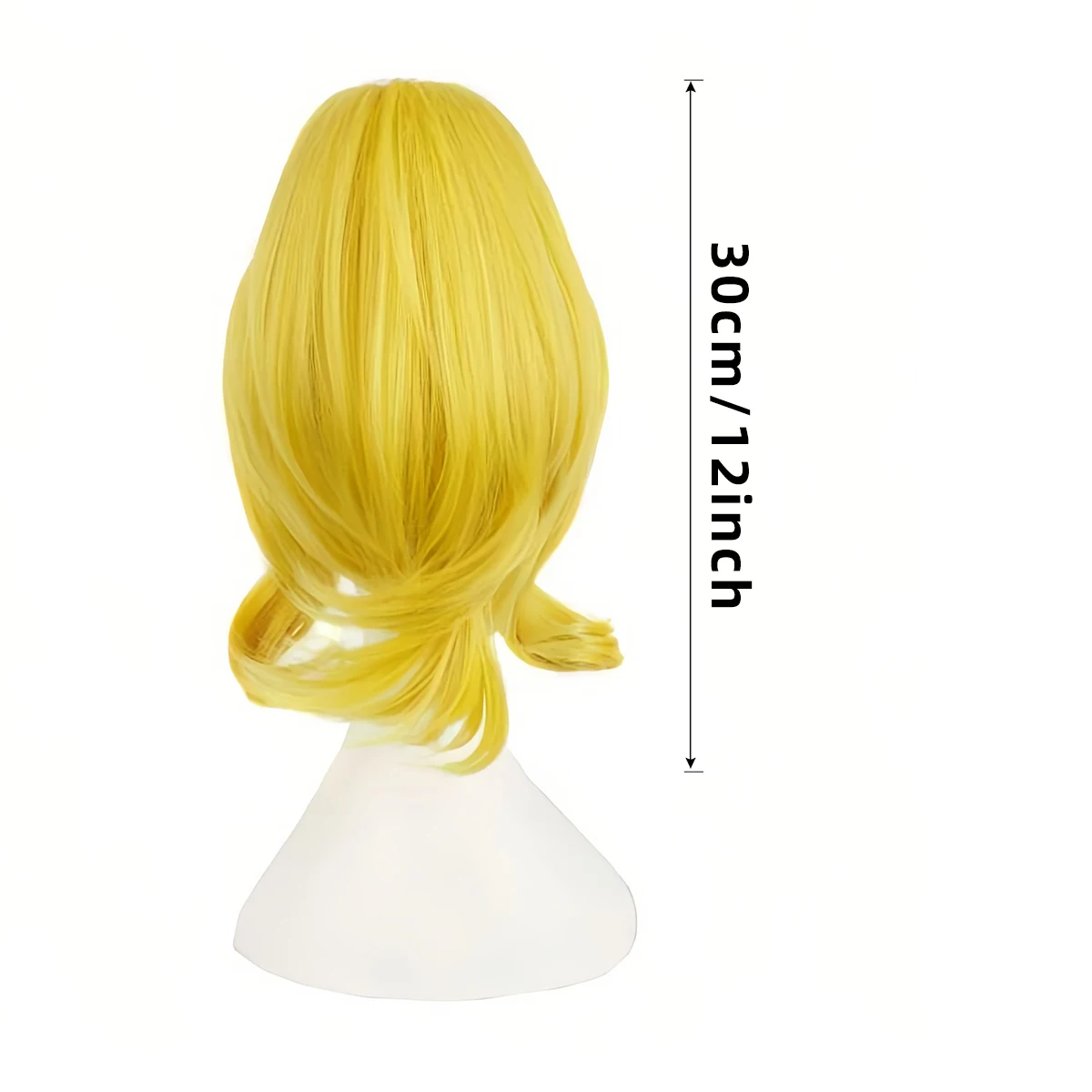 مشرق الذهبي الأصفر 30 سنتيمتر/12 بوصة شعر مستعار اصطناعي ، عالية ذيل حصان الانفجارات المائلة مجعد الجانبين شين تأثيري يوميا