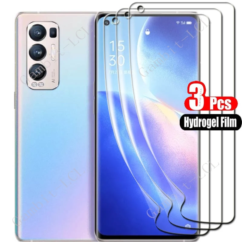 Capa de Tela Protetora Completa para OPPO, Filme Hidrogel HD Macio Hidráulico, Reno5 Pro Plus, Encontre X3 Neo, 6.55 ", 5G