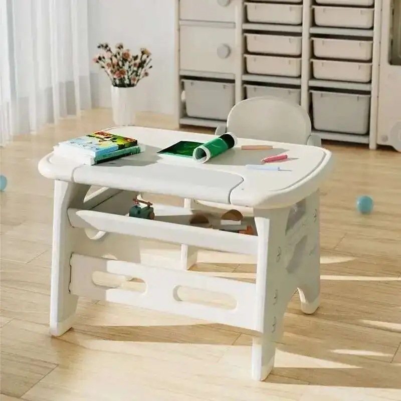 

Children Furniture Study Table for Kids Plastic Home Kindergarten Game Learning Table Kid's Desk and Chair Set Toy Desk