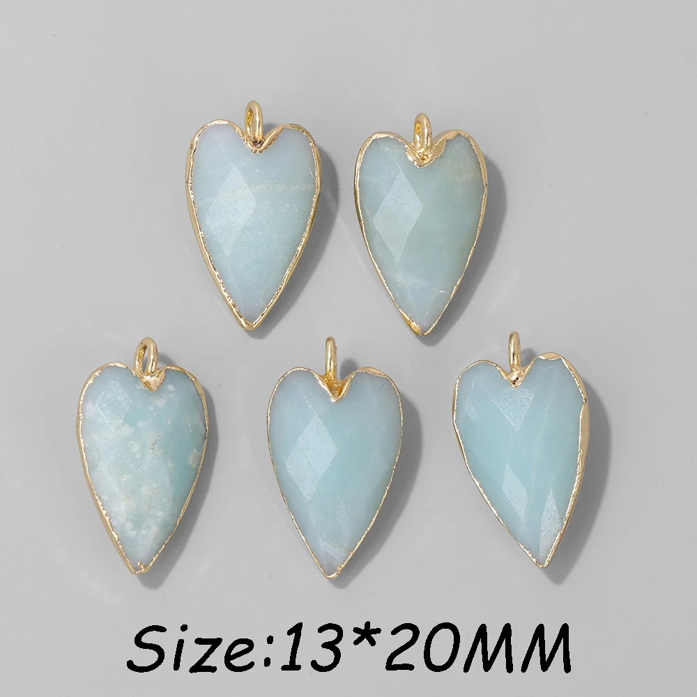 2Pcs Shiny Labradorite Heart Shape Pendants for DIY Jewellery