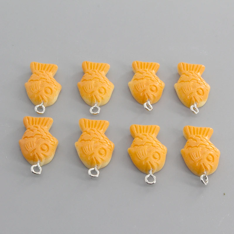 10pcs/pack Cute Fish Cake Resin Flatback Charm Handmade Animal  Earring Bracelet Pendants Jewelry Embellishment Accessory D213