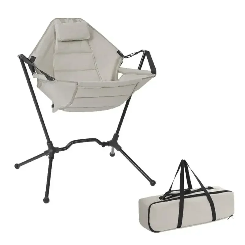 

th Chaise à Bascule Portable et Pliable, Fauteuil Inclinable, Angle Réglable, Idéal pour le Camping et les Loisirs en Plein Air