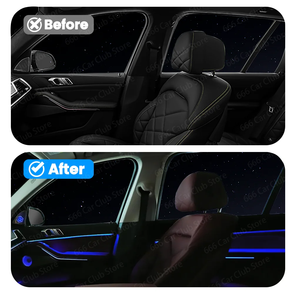11 لون الباب ضوء الزخرفية لسيارات BMW X5 X6 X7 G05 G06 G07 تعديل داخلي ملحقات 4-باب لينة LED الضوء المحيط