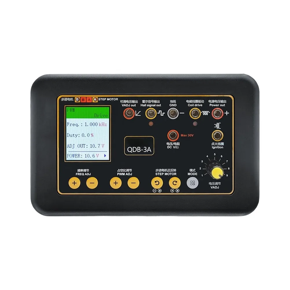 Automotive QDB 3A Ignition Coil Tester with Adjustable Frequency Duty Cycle and Width for Fuel Injector Diagnosis