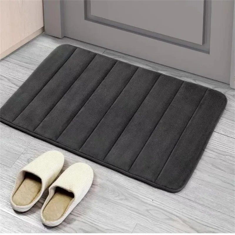 Super Absorbent Bath Mat Non-Slip Shower Bathroom Quick Dry Rug Soft Memory Foam Floor Mat Toilet Floor Shower Rug Home Decor