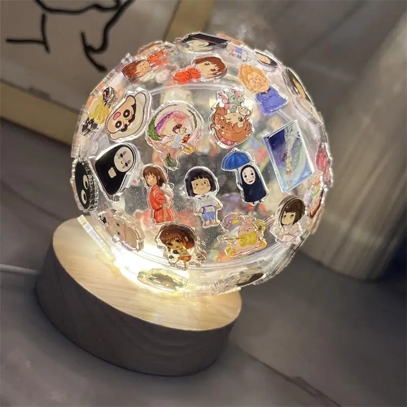 Veilleuse en patch acrylique pour enfants, lampe de table faite à la main, ornement de bureau Anime, lumière de bricolage, cadeaux de jouets drôles, Spirited Away Hot