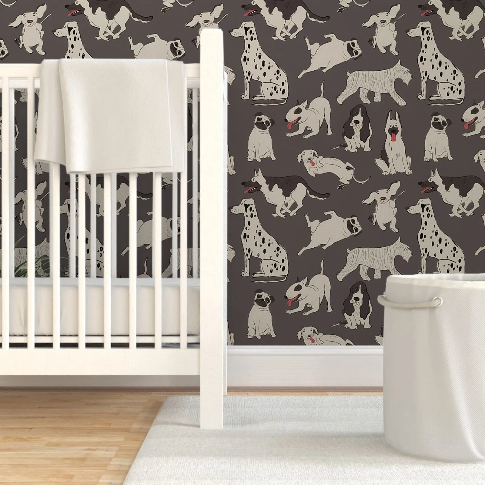 Dog Pattern Wall Sticker Wallpaper,Dark Color Decorative Wall Decals,Animal Self-adhesive Paper Furniture For Doors,Custom Color