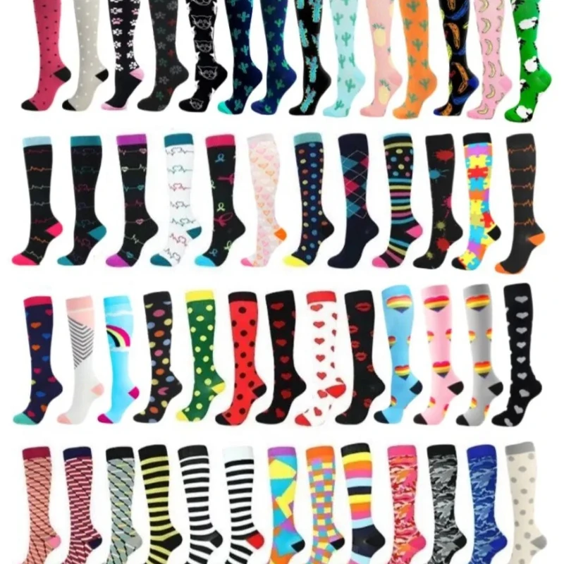 

49 Styles Men Women Compression Socks Sports Golfs Crossfit Tired Anti Funny Unisex Outdoor Cycling Prints Socks Running Socks