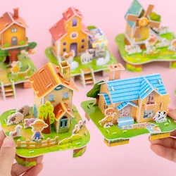 6/12 Pcs Three-dimensional DIY Assembled House Kindergarten Primary School Student Gift Birthday Party Carnival Gift Bag Prizes