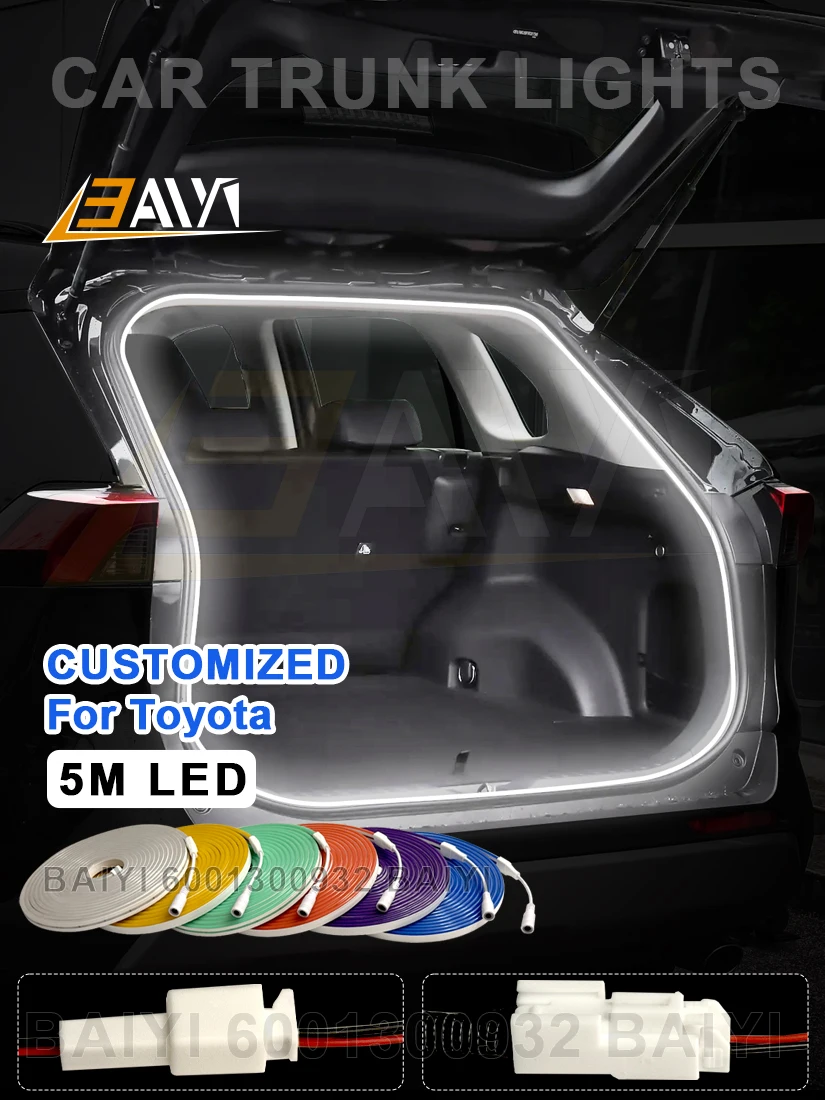 

LED Car Trunk Light For Toyota RAV4 Wildlander DIY Can Be Cut Interior Atmosphere Light Customizable Other Car Model Neon Lamps