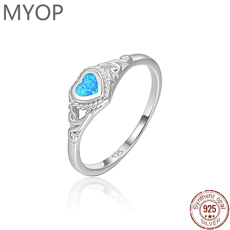 

2025 Jewelry 925 Sterling Silver Ring For Women With A Heart-Shaped Match Is Simple And Casual Opal