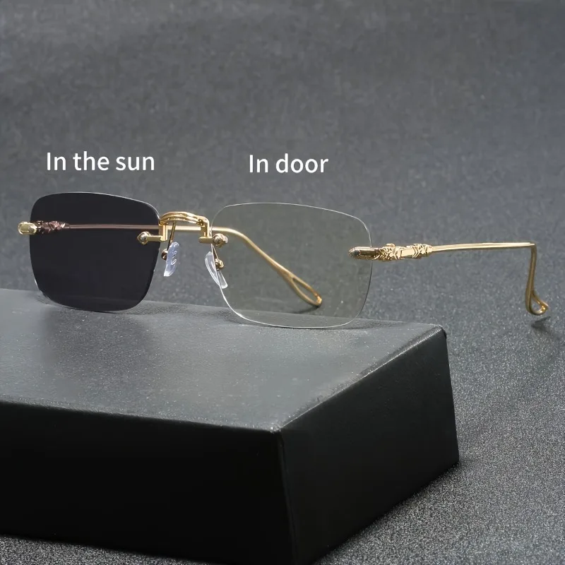 1 Pair Unisex Photochromic Anti-Blue Light Glasses, Suitable for Phone And Computer Light-Sensitive Blue Light Filtering Glasses