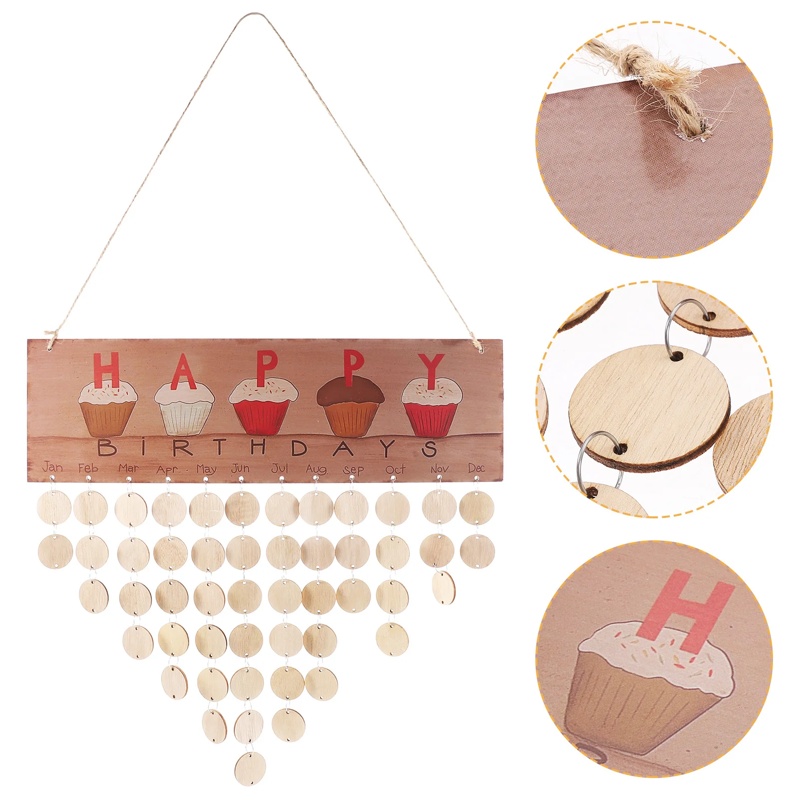 

50 шт., подвесная доска на день рождения, красочные печатные деревянные буквы, сделай сам, календарь с напоминанием о семейном событии для дома, годовщину свадьбы