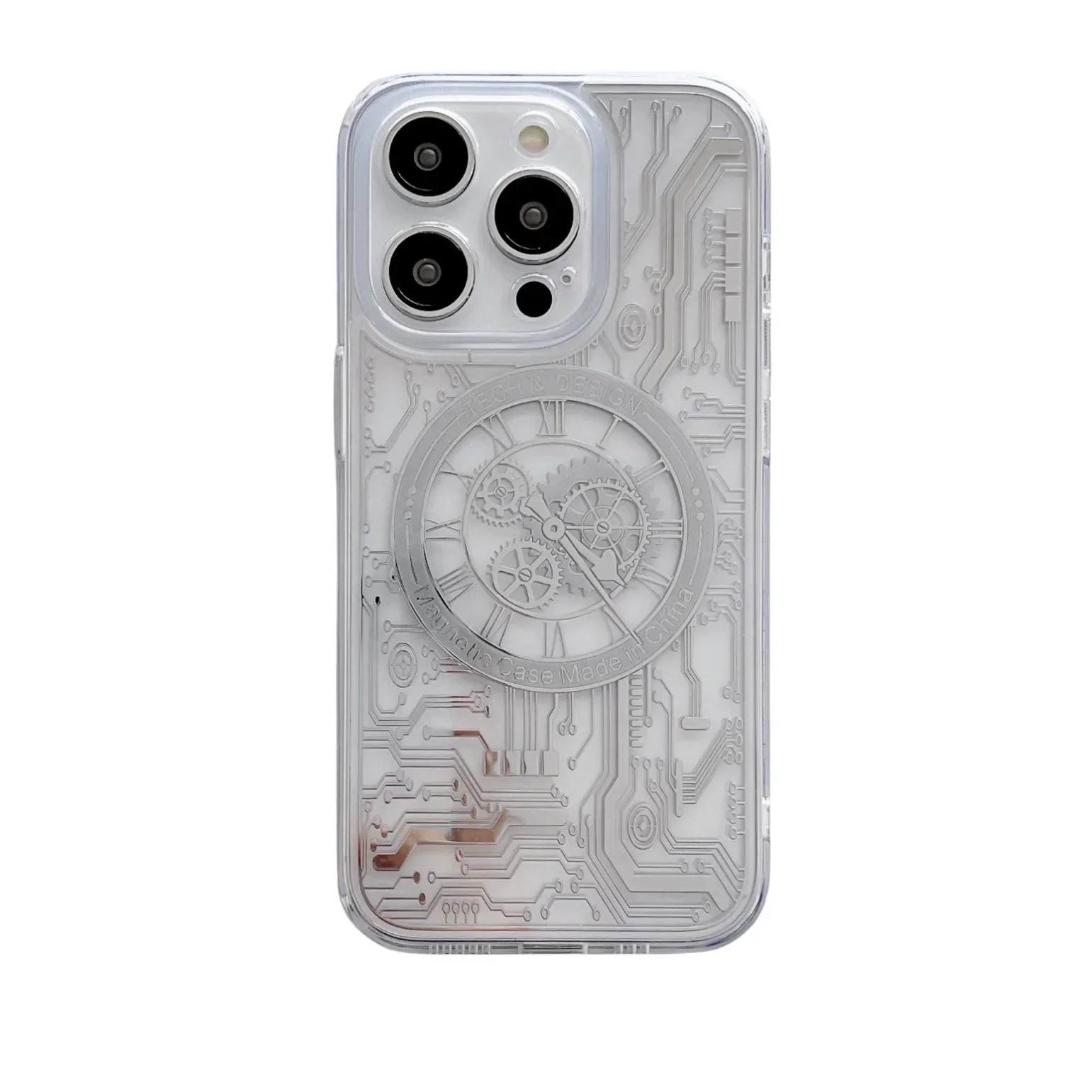 Magsafe Charging All Inclusive Soft Phone Case For IPhone 13 Pro 15Max 14 PlTus Ransparent Mechanical Watch Magnetic Phone Cover