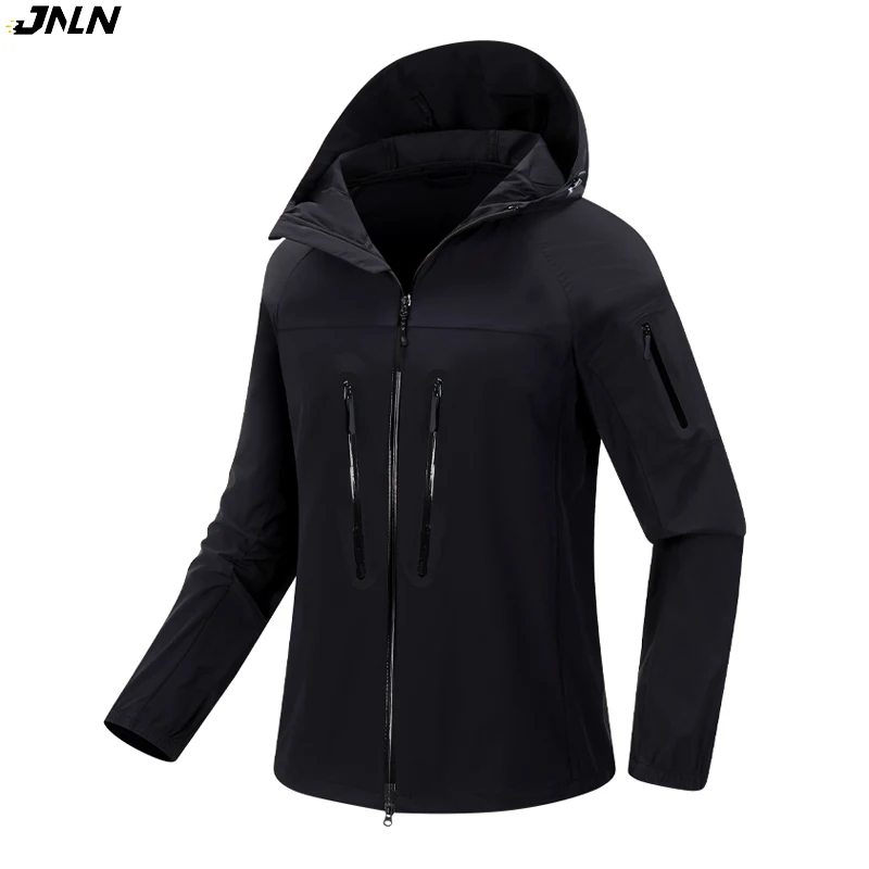 

EUMERGX Men's Women's Waterproof Hiking Jackets Sun Protective Camping Mountaineering Rain Coat Unisex Stretch Windbreaker