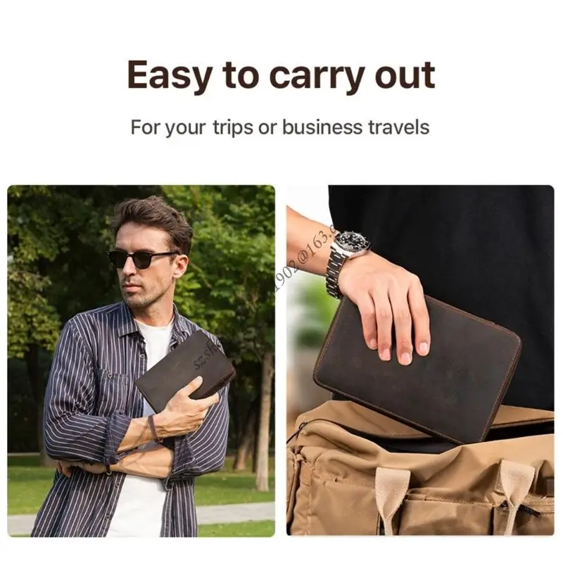 Q6RB PU CASE LEATHER CASE DOR 12 Watch Straps يتدفق