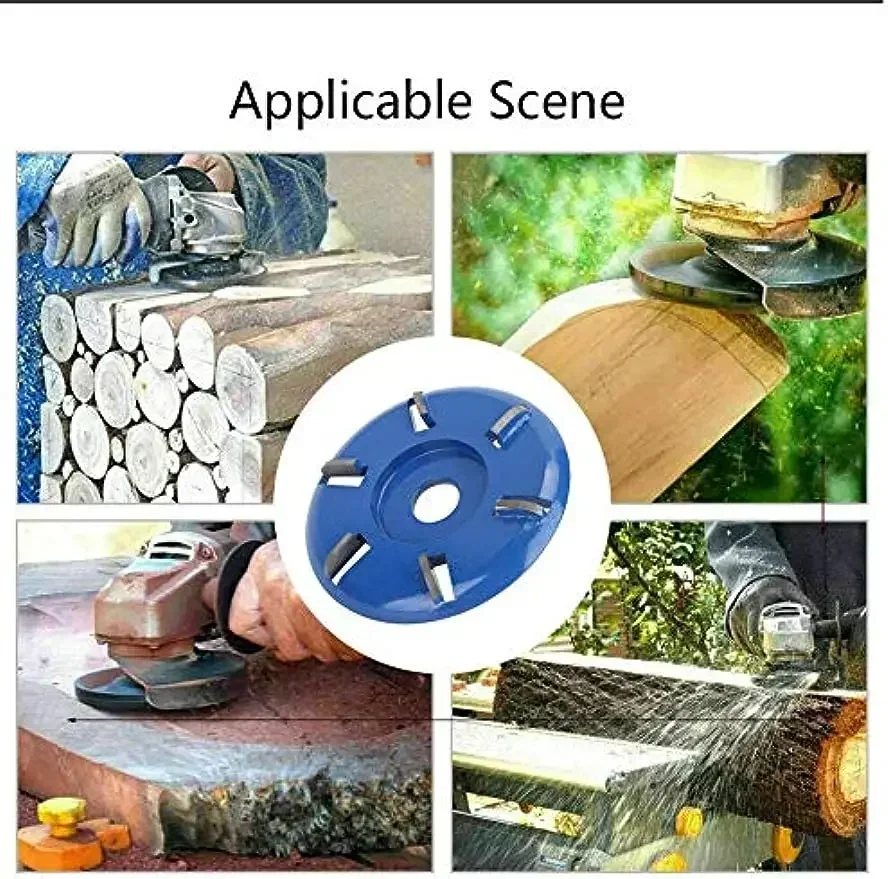 Wood Carving Disc 6 Teeth Grinder Wheel Disc Angle Grinder Chainsaw Wheel Woodworking Disc Wood Shaping Chain Circular Sawe