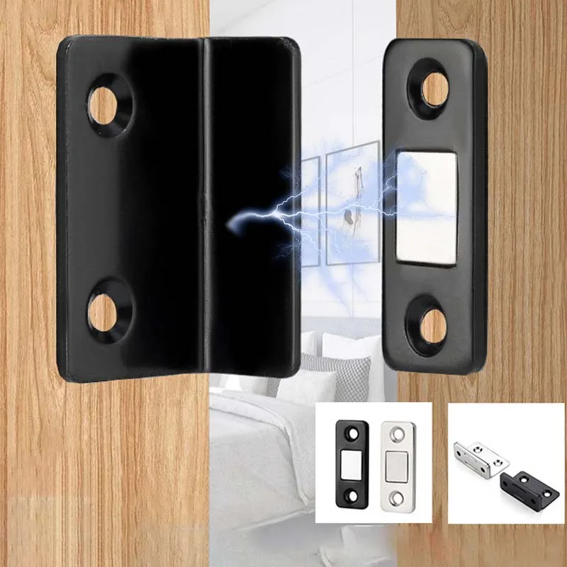 1-10PCS L-Shaped Invisible No Drill Magnetic Drawer Catch Ultra Thin Strong Magnet Cabinet Lock for Kitchen Closet Sliding Door