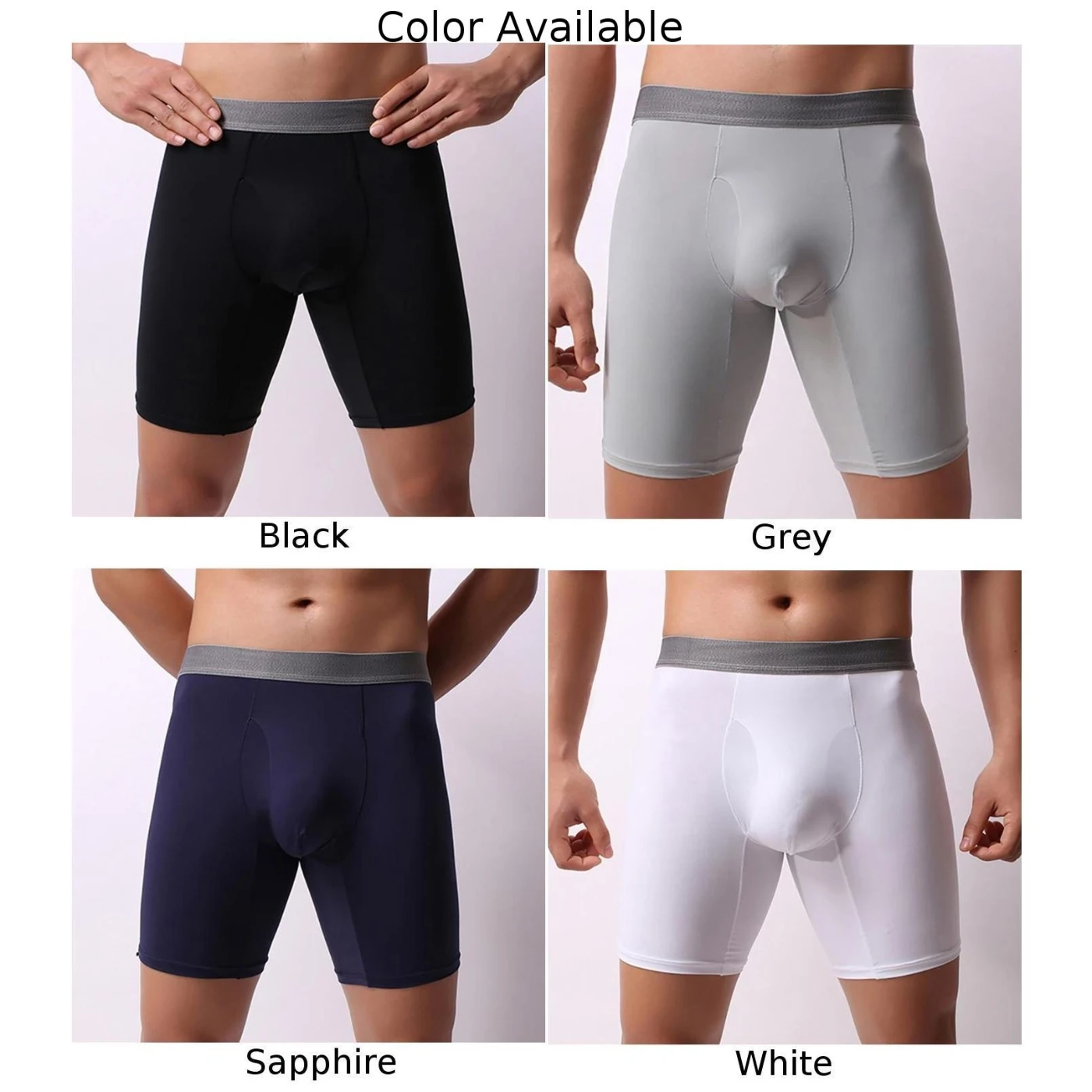 Men Long Seamless Smooth Short Underwear Thin Breath Briefs Sport Tights Sleepwear Elasticity Bottoms Panties Homewear