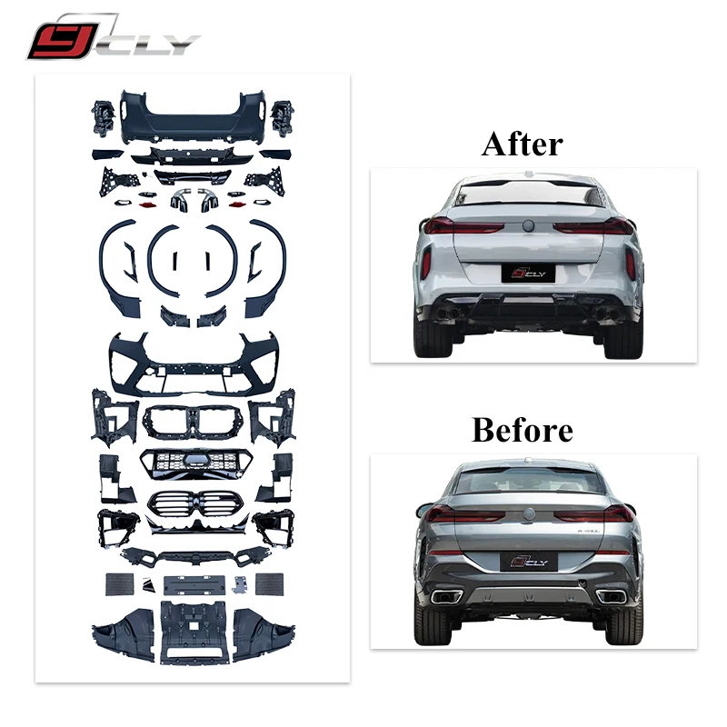 CLY Hot Selling Car Body Kit for  X6 G06 LCI 20-22 Upgrade X6M F96 Bodykit Front Rear Bumper with Grill Diffuser Exhaust Pipe