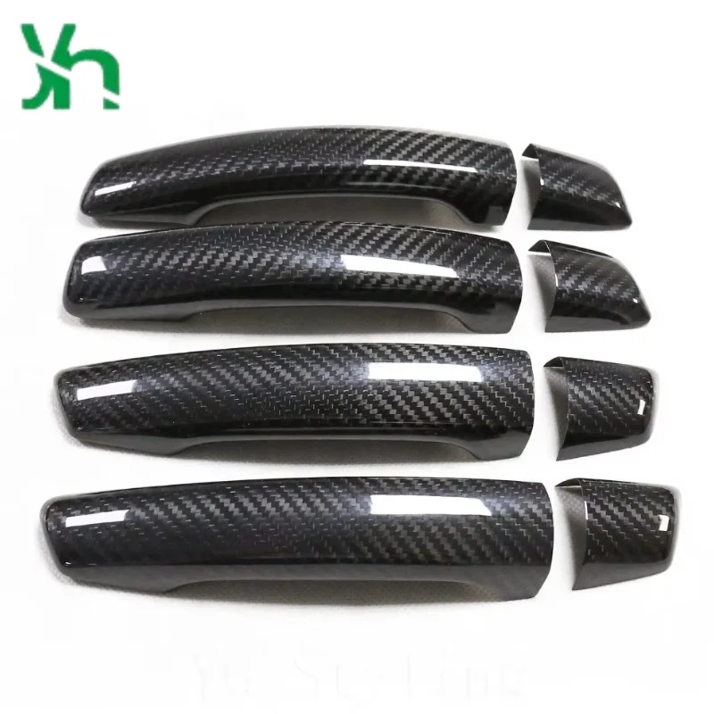 Защитная дверная ручка из сухого углеродного волокна для Audi A3 S3 RS3 TT TTS Q2, 4-дверная внешняя отделка