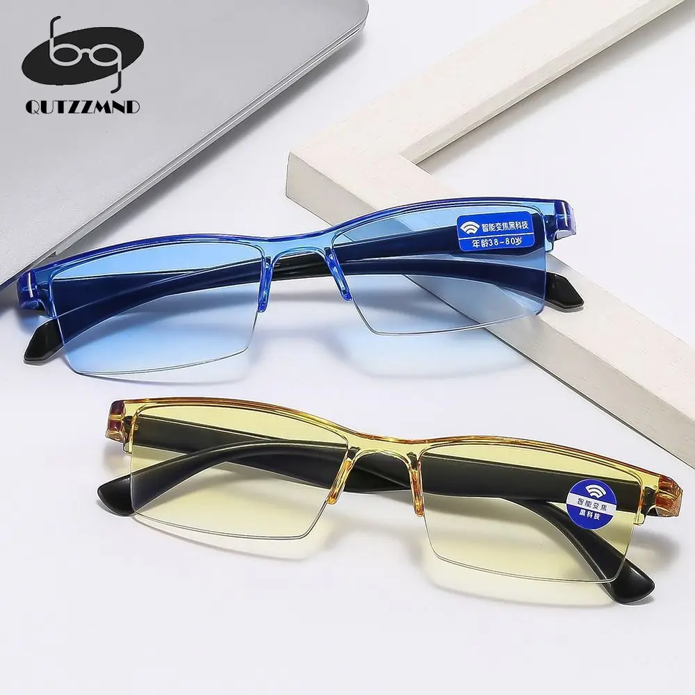 

Half-Rim Reading Glasses Smart Automatic Zoom Anti Blue Light Glasses Autofocus Power Near Far Computer Glasses Eye Protection