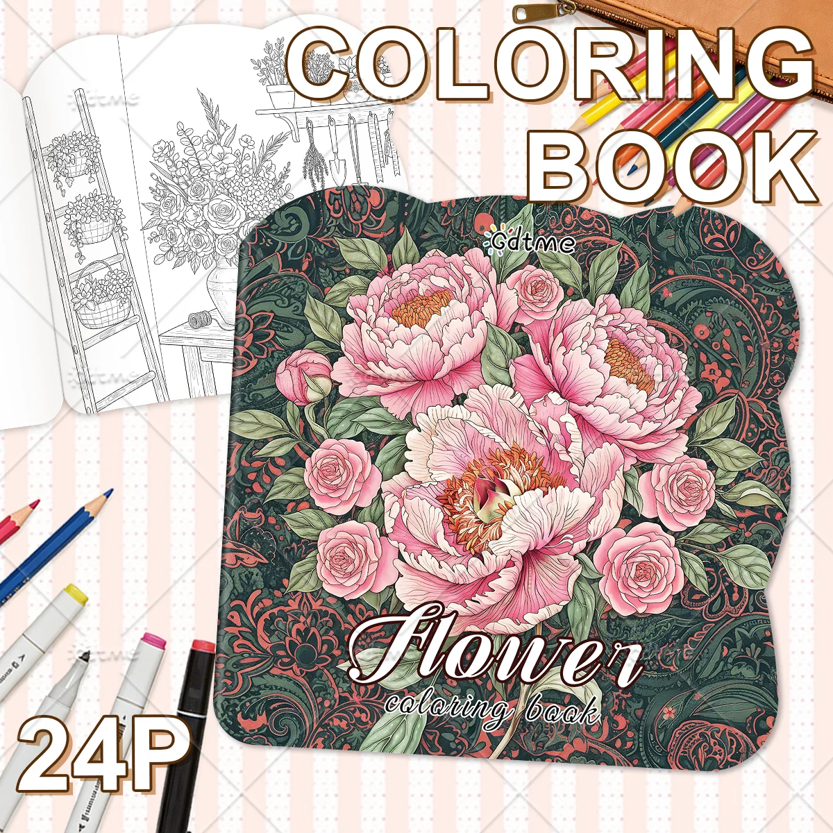 Flowers Coloring Book for Adults Cute Cozy Daily Activities Irregular Patterns for Relaxation (Cozy Spaces Coloring)
