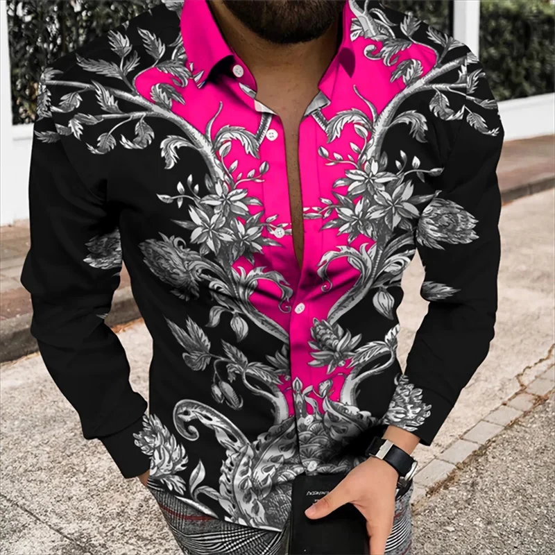 2023 Spring and Autumn Men\'s Luxury Tops Men\'s 3D Printed HD Pattern Shirts High Quality Soft and Comfortable Suit Shirt Party