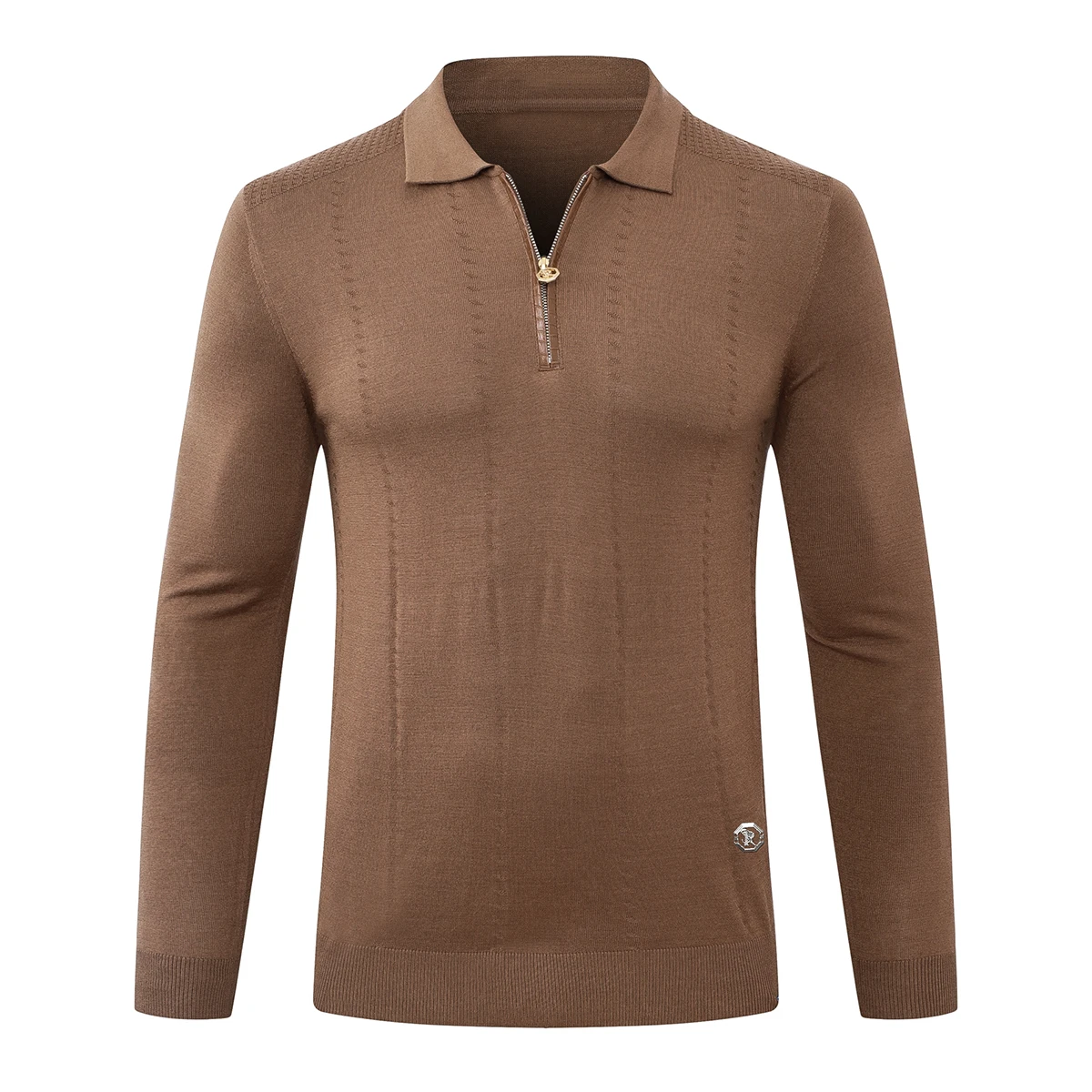 Suéter de BLKA CPTG para hombre, suéter de lana de vaca, con cremallera, tejido elástico, cálido, de alta calidad, talla grande, M-5XL, 2025