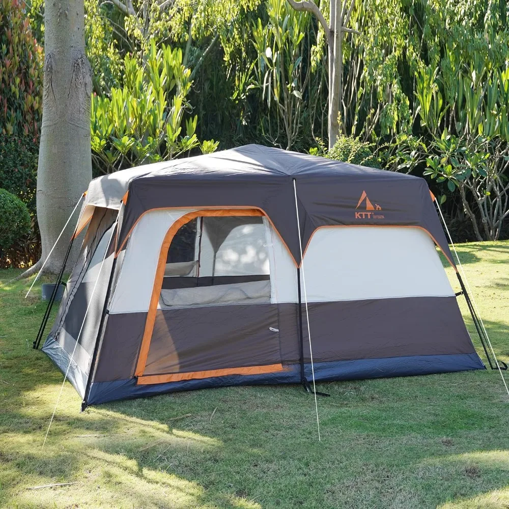 

Instant Tent 6 Person,pop up Tent Build Quickly in 60S,2 Rooms,2 Top Windows,3 Doors and 3 Windows with Mesh,Waterproof,Big Tent