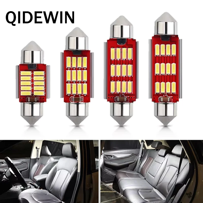 

2Pcs C5W Canbus NO Error Auto Light 12SMD 4014 LED 31mm 36mm 39mm 41mm Car Interior Dome Lamp Reading Bulb White 12V Accessories