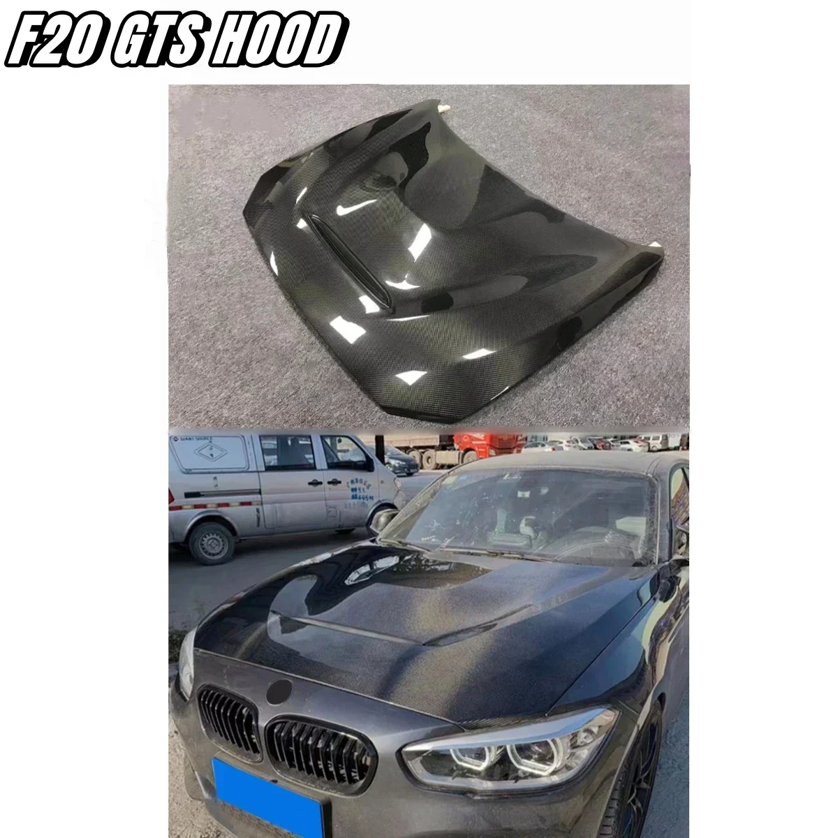 

Carbon Hood for BMW 1 Series F20 GTS Style engine cover real Carbon Fiber Car Hood Bonnet Cover