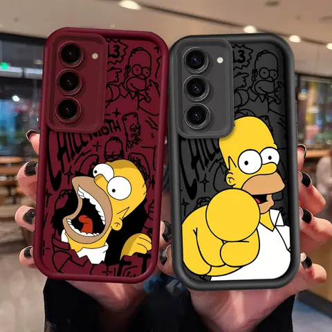 S-Simpsons 만화 폰 케이스, 삼성 노트 20 S24 S23 S22 S21 S20 울트라 플러스 FE A25 A23 A22 A15 A31 5G 아이 래더 펀다