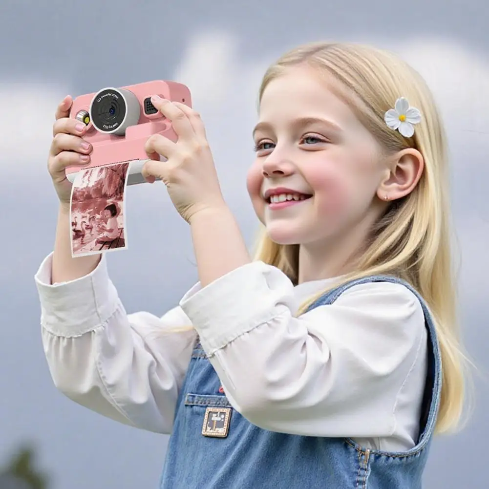 子供用インスタントプリントカメラかわいいミニ写真印刷HDカメラ1080P解像度128GBメモリカード付き写真撮影に最適Z3U2