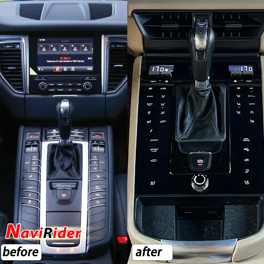 For Porsche Macan 2014 - 2021 Car Center Console Saddle Touch LCD Control Panel Gear Shift Panel Car Modified Accessories