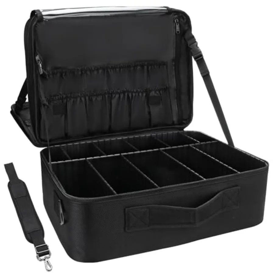 

Makeup Case Etra Makeup Bag for Women Travel Makeup Artist Bo Nail Polish Cosmetic Brush Storage Organizer Adjustable Dividers