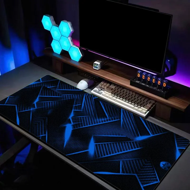 Tapis de jeu géométrique VIKAMA Deep Blue Dot Crack, tapis de clavier antidérapant, accessoire de table de jeu pour ordinateur de bureau