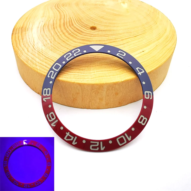 UV Color Changing Red Ceramic Bezel Insert for RLX GMT-Master 126710 BLRO Watch Part Color Changing Red Bezel Insert
