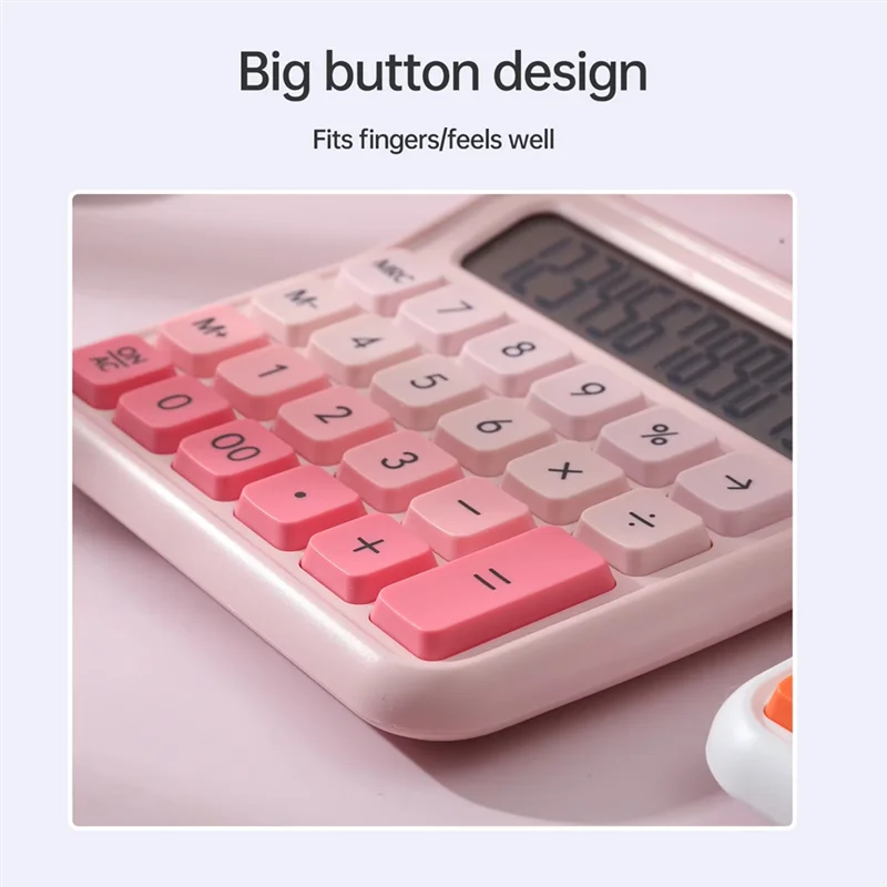 Calculator 12 Digit Large And LCD Display Big Button Calculators Solar Power And Battery Operated Suitable For Office