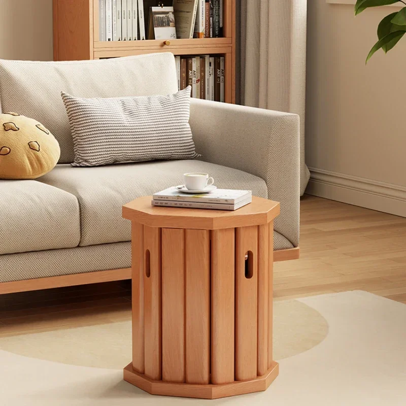 Creative Cherry Wood Diamond-shaped Square Stool, Stackable Solid Wood Dining Stool, Living Room Side Table, Home Furniture